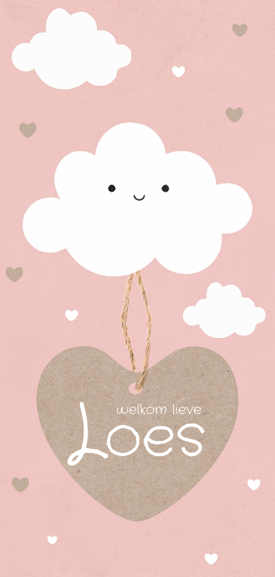 Geboortekaartje langwerpig wolken - Geboortekaartjes Geboortekaartjes - Geboortekaartje langwerpig wolken