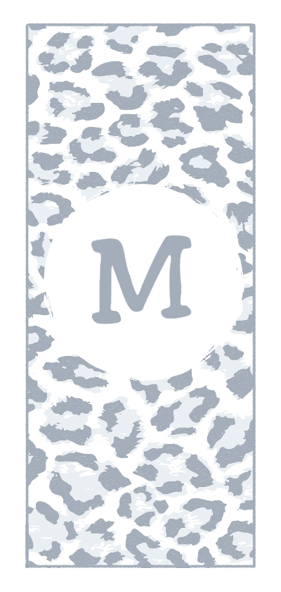 Geboortekaartje lief met panterprint en letter - Geboortekaartjes Geboortekaartjes - Geboortekaartje lief met panterprint en letter