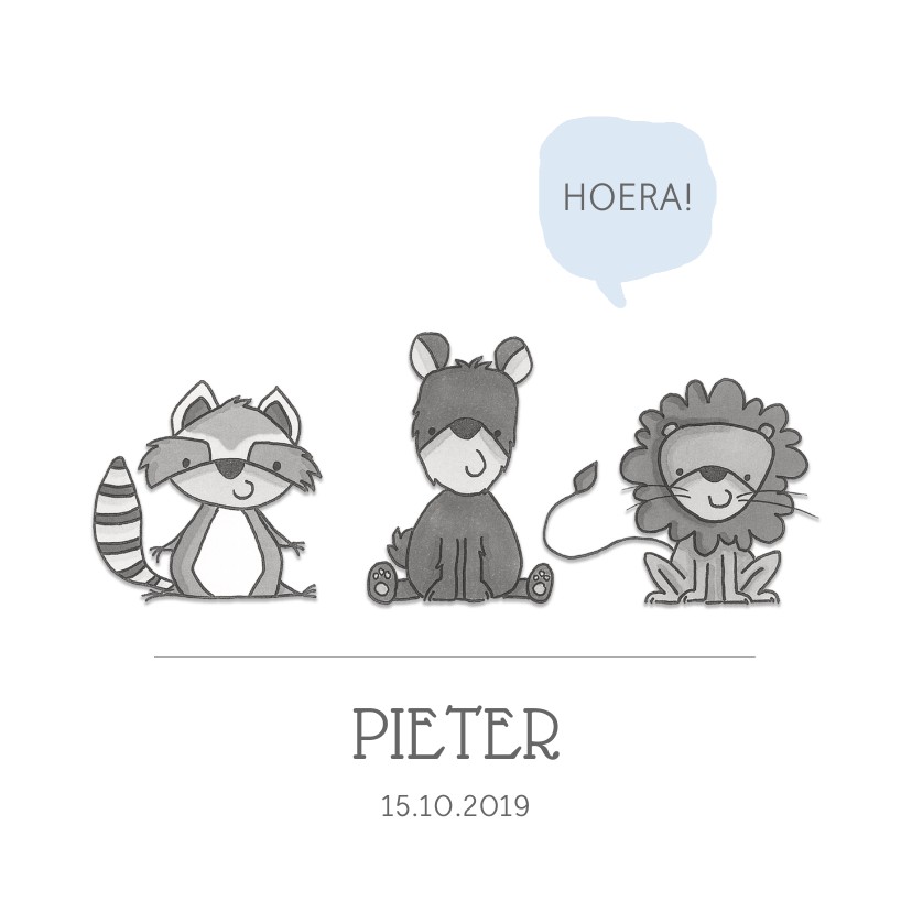 Geboortekaartje lieve dieren - Geboortekaartjes Geboortekaartjes - Geboortekaartje lieve dieren