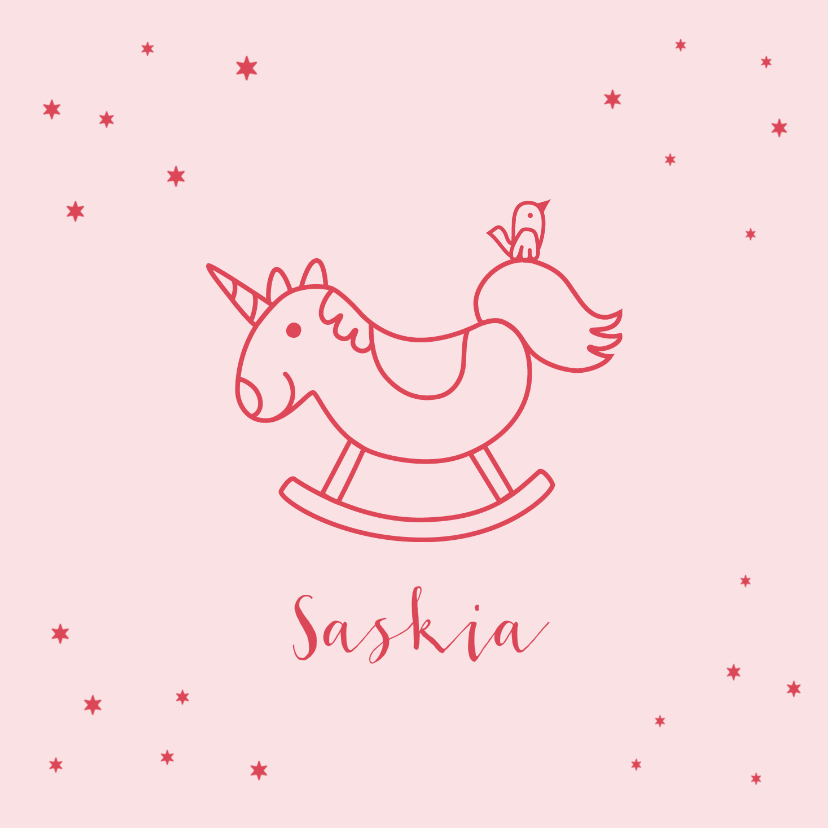 Geboortekaartje lieve unicorn - Geboortekaartjes Geboortekaartjes - Geboortekaartje lieve unicorn