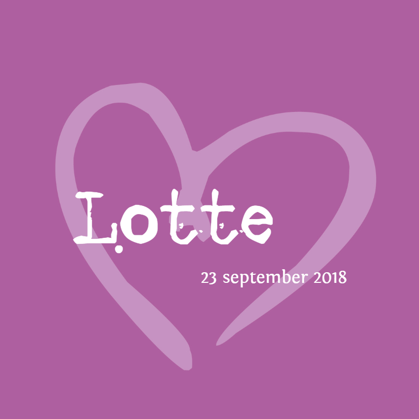 Geboortekaartje Lotte LS - Geboortekaartjes Geboortekaartjes - Geboortekaartje Lotte LS