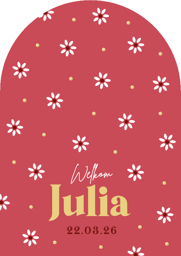 Geboortekaartjes - Geboortekaartje meisje lente bloemetjes goud lief patroon