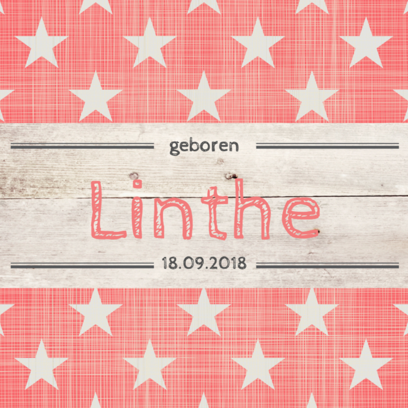 Geboortekaartjes - Geboortekaartje meisje Linthe