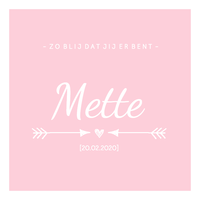 Geboortekaartje meisje - modern en rustig met pijl - Geboortekaartjes Geboortekaartjes - Geboortekaartje meisje - modern en rustig met pijl