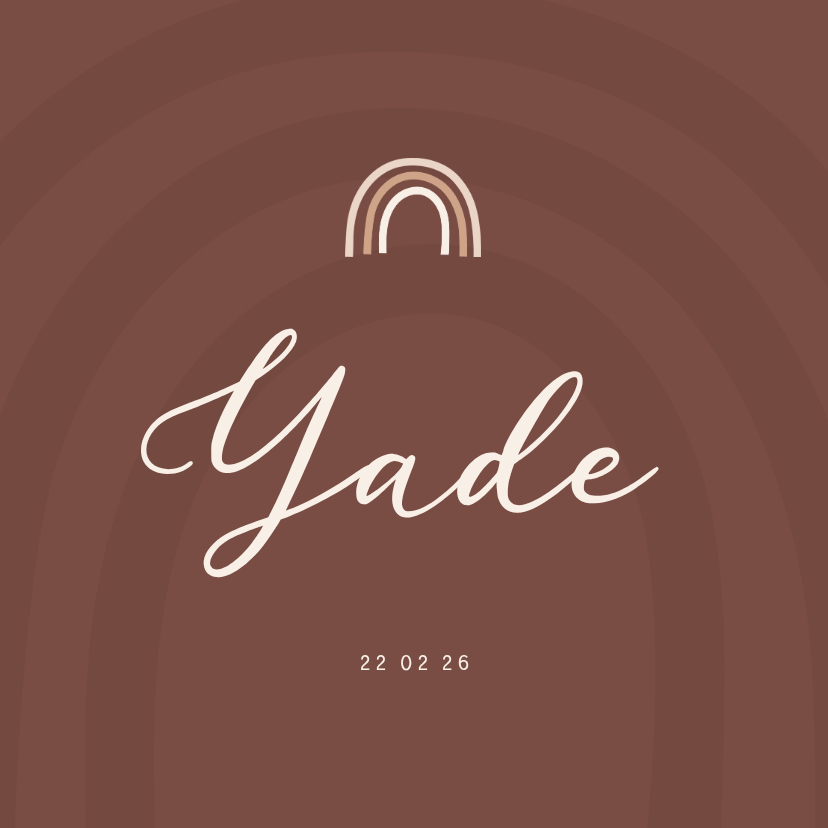 Geboortekaartje meisje regenboogje kleur aanpasbaar - Geboortekaartjes Geboortekaartjes - Geboortekaartje meisje regenboogje kleur aanpasbaar