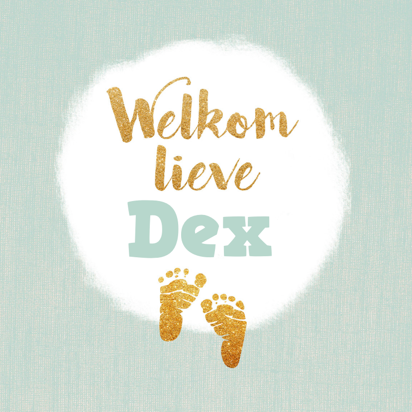 Geboortekaartje met gouden voetjes - Geboortekaartjes Geboortekaartjes - Geboortekaartje met gouden voetjes