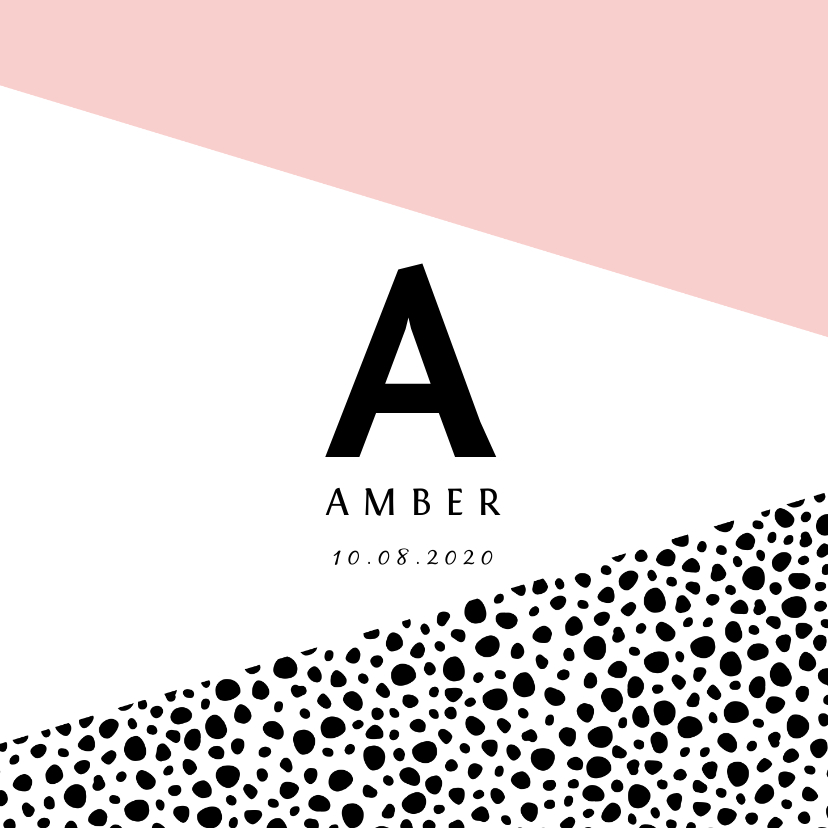 Geboortekaartje met letter en stoere confetti geometrisch - Geboortekaartjes Geboortekaartjes - Geboortekaartje met letter en stoere confetti geometrisch