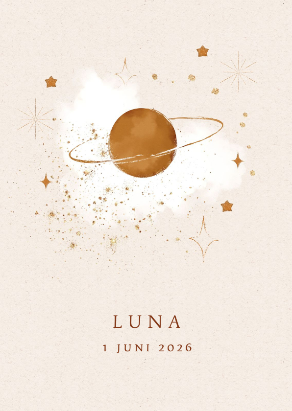 Geboortekaartjes - Geboortekaartje moon andsStars