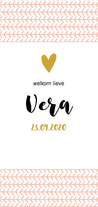 Geboortekaartje roze patroon - Geboortekaartjes Geboortekaartjes - Geboortekaartje roze patroon