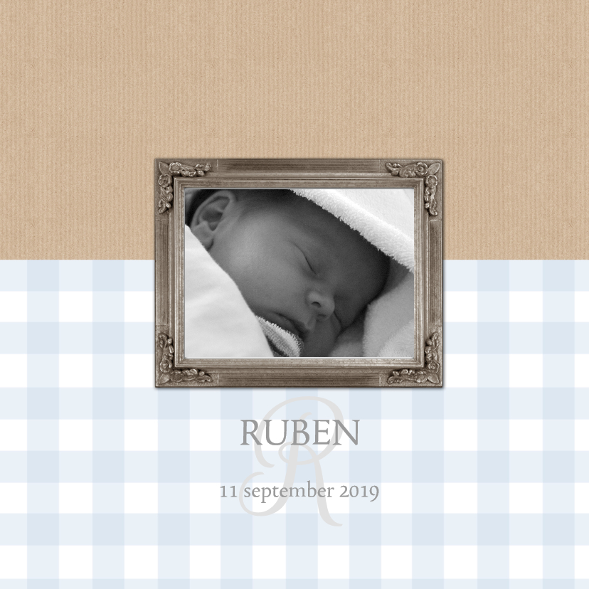 Geboortekaartje Ruben lijst - Geboortekaartjes Geboortekaartjes - Geboortekaartje Ruben lijst