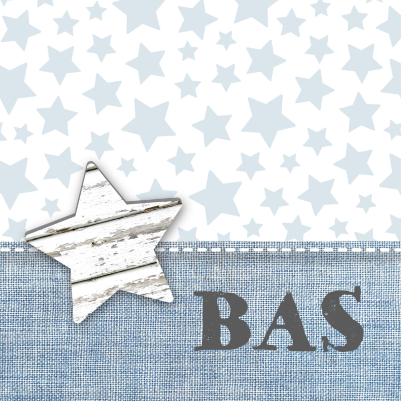 Geboortekaartje Stars&Jeans Blue - Geboortekaartjes Geboortekaartjes - Geboortekaartje Stars&Jeans Blue