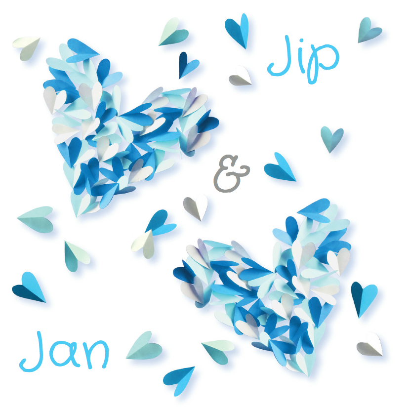 Geboortekaartje tweeling blauw - Geboortekaartjes Geboortekaartjes - Geboortekaartje tweeling blauw