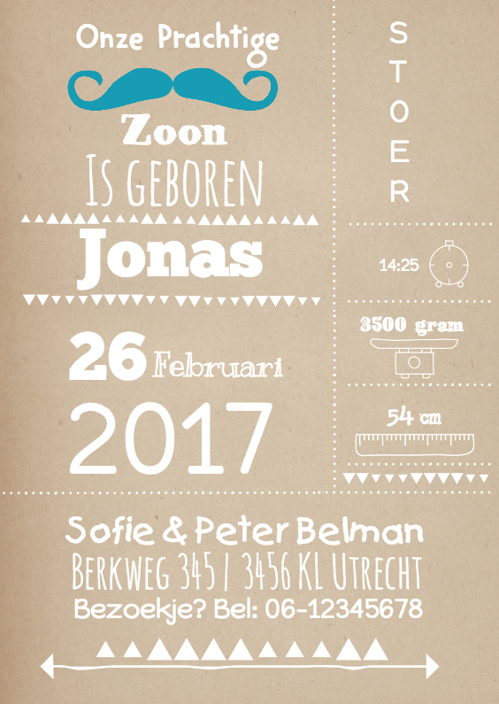 Geboortekaartje Typografy Jonas - Geboortekaartjes Geboortekaartjes - Geboortekaartje Typografy Jonas