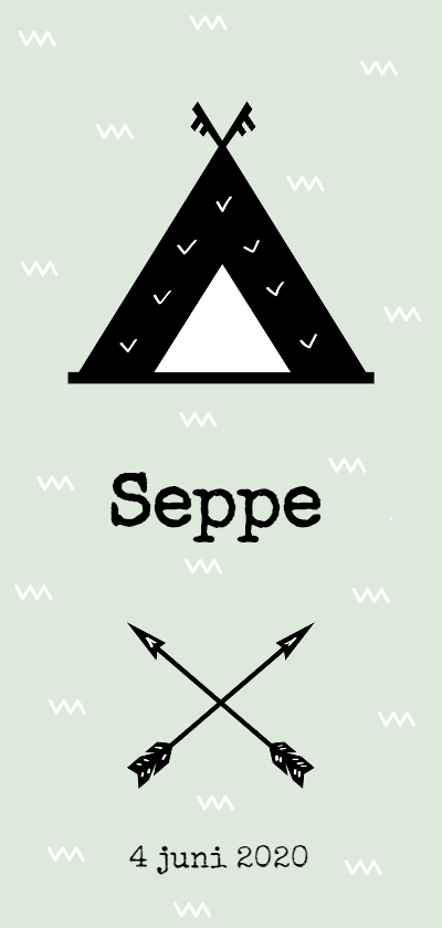 Geboortekaartje Wigwam, aanpasbare kleur - Geboortekaartjes Geboortekaartjes - Geboortekaartje Wigwam, aanpasbare kleur