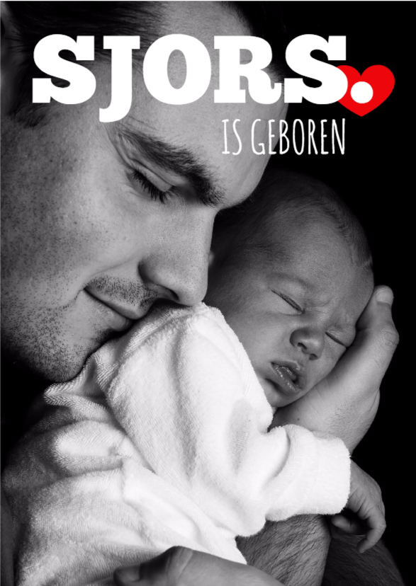 Grote zwartwit foto -isf - Geboortekaartjes Geboortekaartjes - Grote zwartwit foto -isf