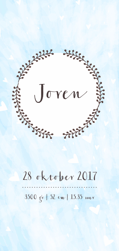 Handlettering & Pastel - Geboortekaartjes Geboortekaartjes - Handlettering & Pastel