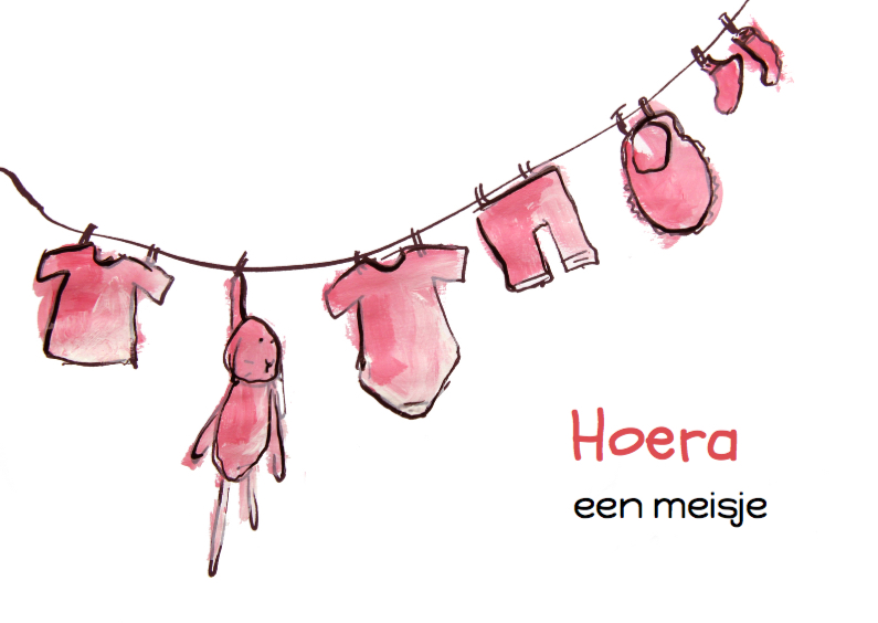 Hoera een lieve dochter - Geboortekaartjes Geboortekaartjes - Hoera een lieve dochter