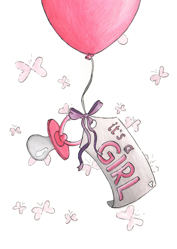 Its a girl Illu-Straver - Geboortekaartjes Geboortekaartjes - Its a girl Illu-Straver