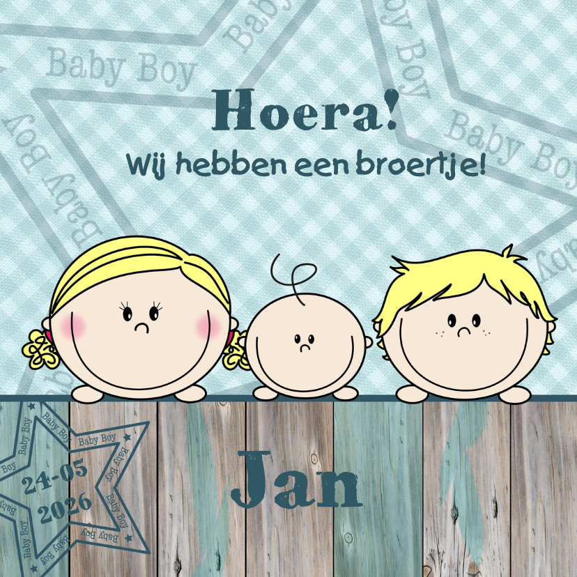 Jongen en meisje hebben broertje - Geboortekaartjes Geboortekaartjes - Jongen en meisje hebben broertje