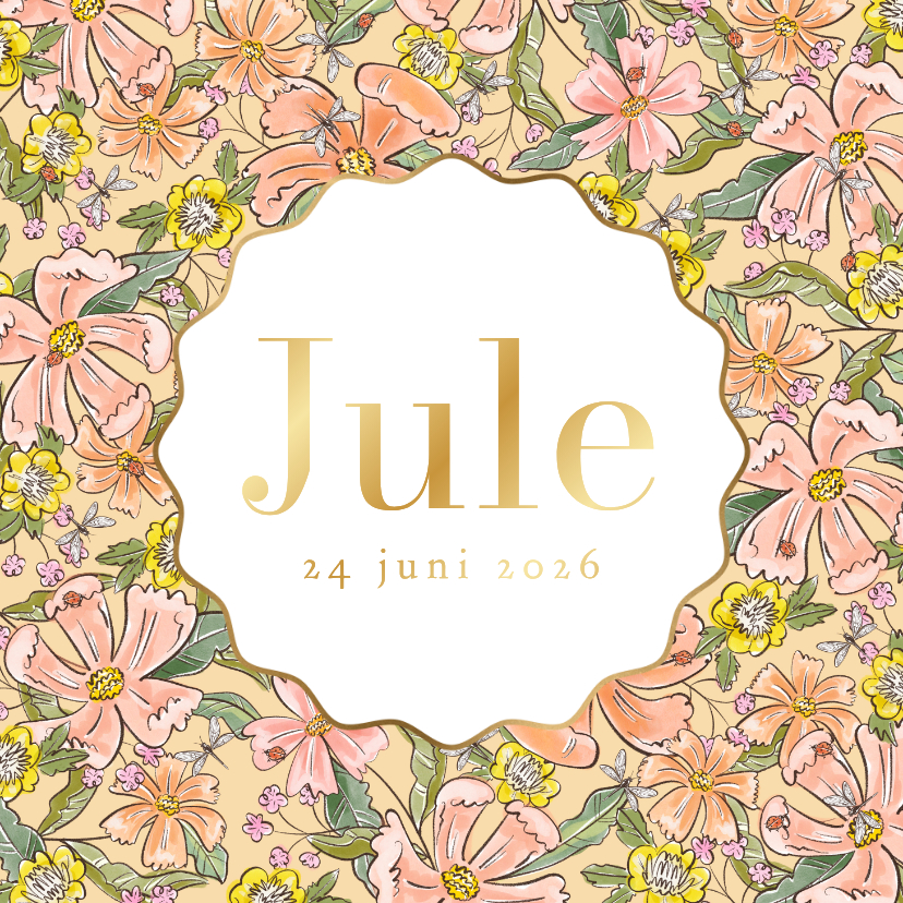 Geboortekaartjes - Kleurrijk geboortekaartje bloemen floral zomer watercolor