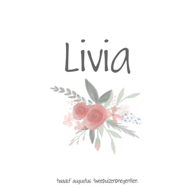 Lief Bohemian geboortekaartje met watercolor takjes - Geboortekaartjes Geboortekaartjes - Lief Bohemian geboortekaartje met watercolor takjes