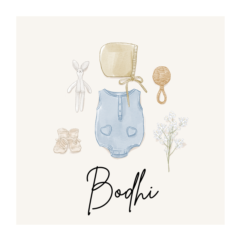 Lief geboortekaartje illustraties in watercolour stijl - Geboortekaartjes Geboortekaartjes - Lief geboortekaartje illustraties in watercolour stijl