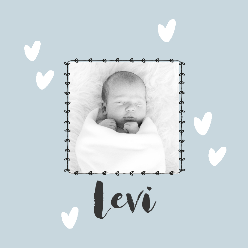 Lief geboortekaartje met newborn foto - Geboortekaartjes Geboortekaartjes - Lief geboortekaartje met newborn foto