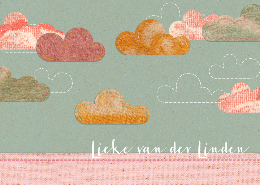 Lief geboortekaartje met wolkjes - Geboortekaartjes Geboortekaartjes - Lief geboortekaartje met wolkjes