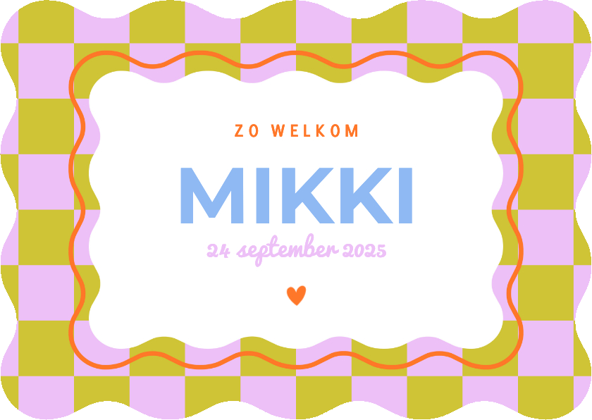 Geboortekaartjes - Minimalistisch geboortekaartje unisex met blokjes en wave