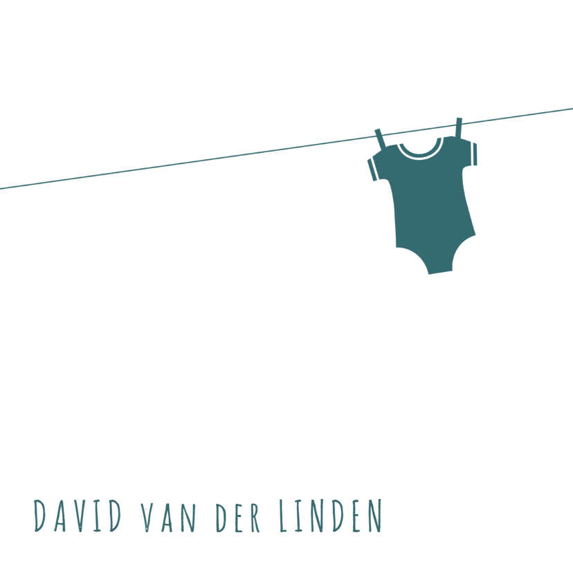 Minimalistische geboortekaart met silhouet van waslijn. - Geboortekaartjes Geboortekaartjes - Minimalistische geboortekaart met silhouet van waslijn.