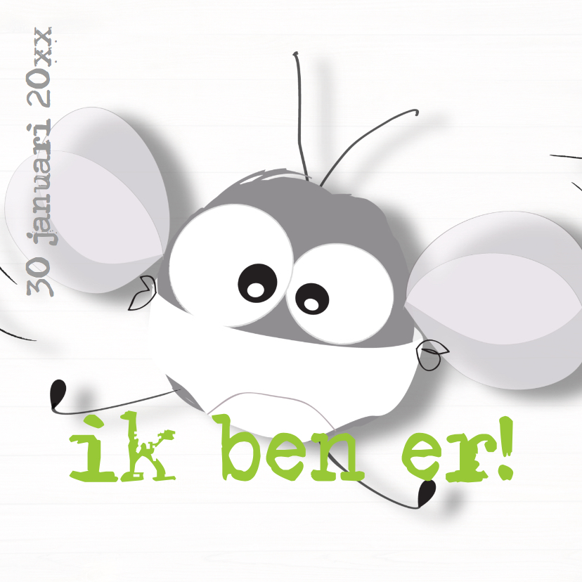 Mo Card geboortekaartje grappig ik ben er - Geboortekaartjes Geboortekaartjes - Mo Card geboortekaartje grappig ik ben er