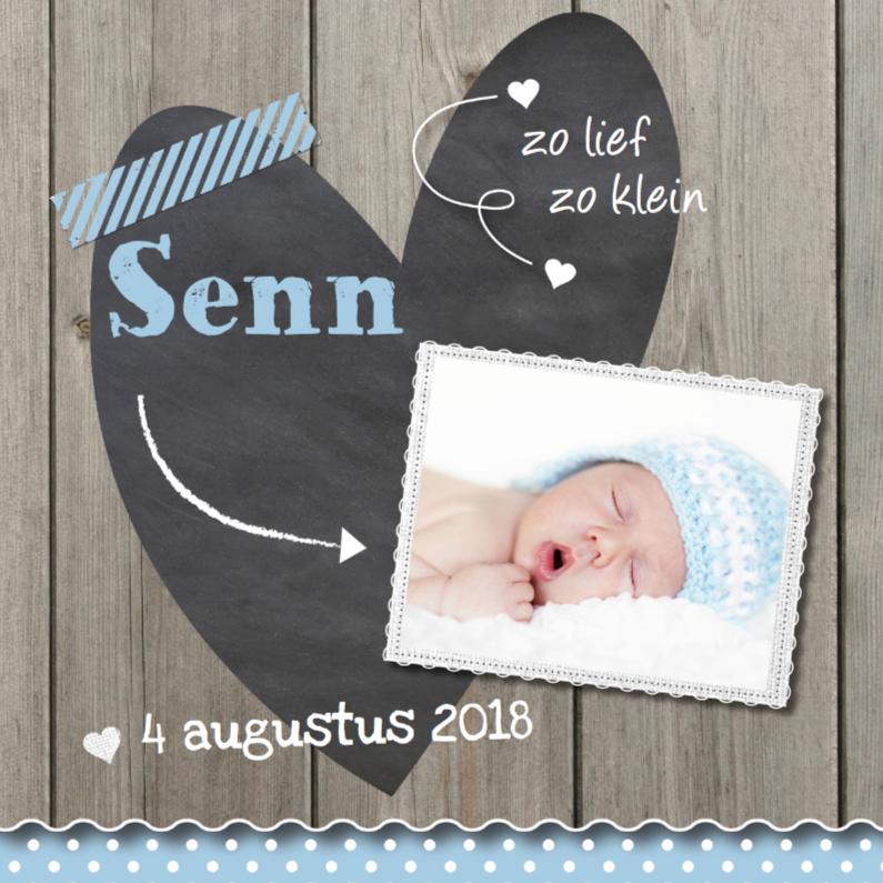 Modern geboortekaartje jongen hout - Geboortekaartjes Geboortekaartjes - Modern geboortekaartje jongen hout