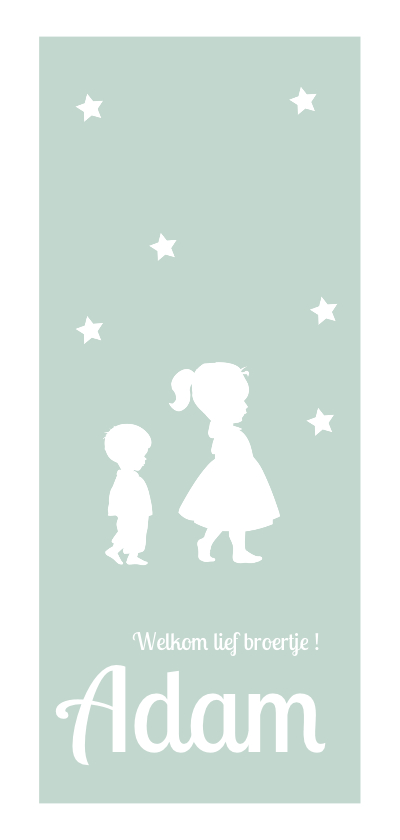 Silhouet geboortekaartje broertje - Geboortekaartjes Geboortekaartjes - Silhouet geboortekaartje broertje