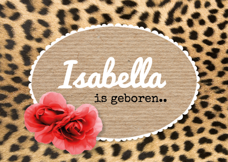 Tijgerprint geboortekaartje - Geboortekaartjes Geboortekaartjes - Tijgerprint geboortekaartje