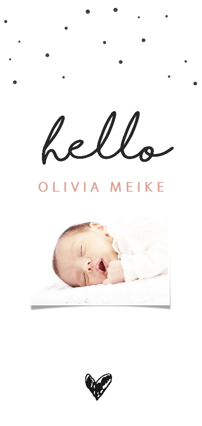 Trendy fotokaartje met hello - Geboortekaartjes Geboortekaartjes - Trendy fotokaartje met hello
