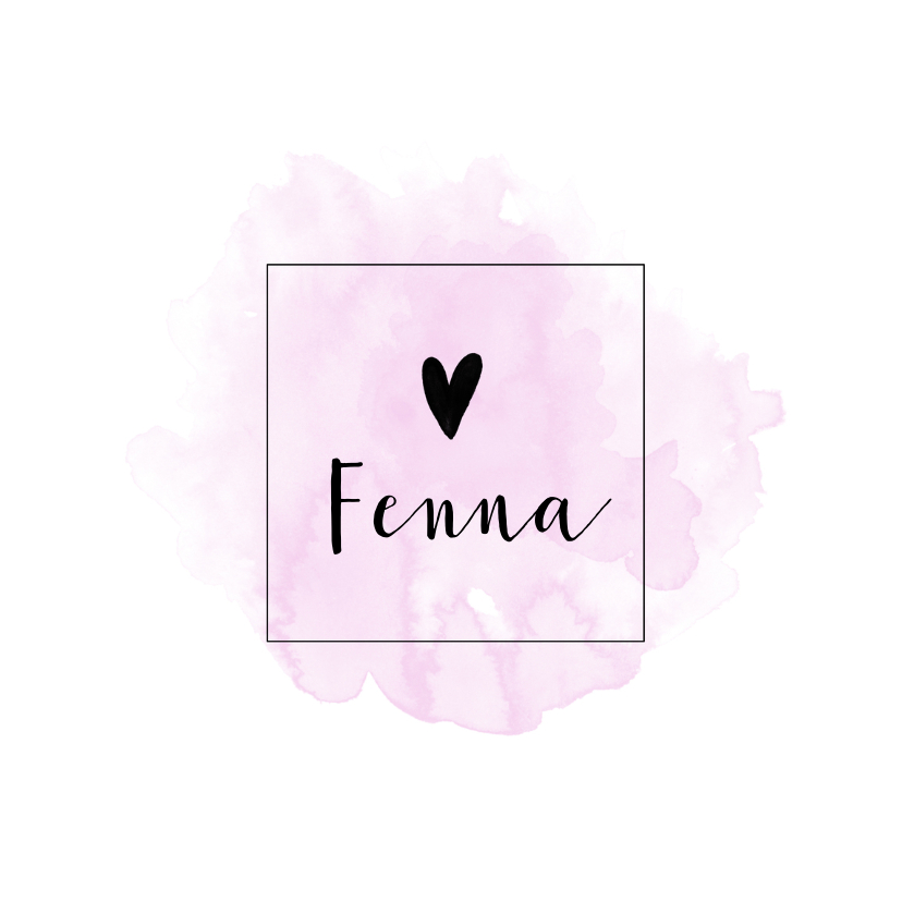 Trendy geboortekaart voor een meisje met roze waterverf - Geboortekaartjes Geboortekaartjes - Trendy geboortekaart voor een meisje met roze waterverf
