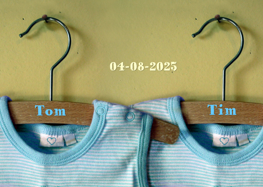 vintage romper twin boys Tom en Tim - Geboortekaartjes Geboortekaartjes - vintage romper twin boys Tom en Tim
