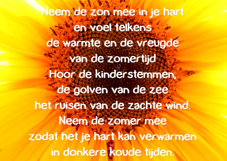 Gedichtenkaart zomerzon - Gedichtenkaarten | Kaartje2go
