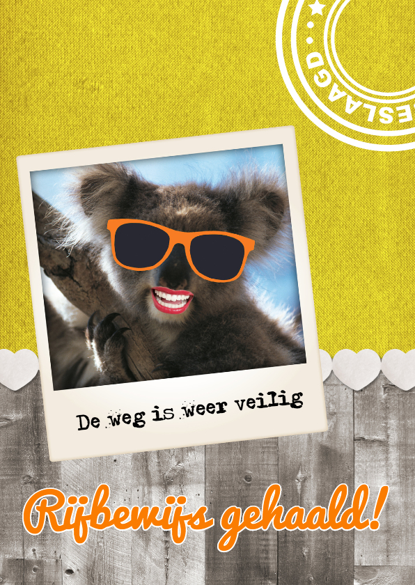 De weg is weer veilig - DH - Geslaagd kaarten Geslaagd kaarten - De weg is weer veilig - DH