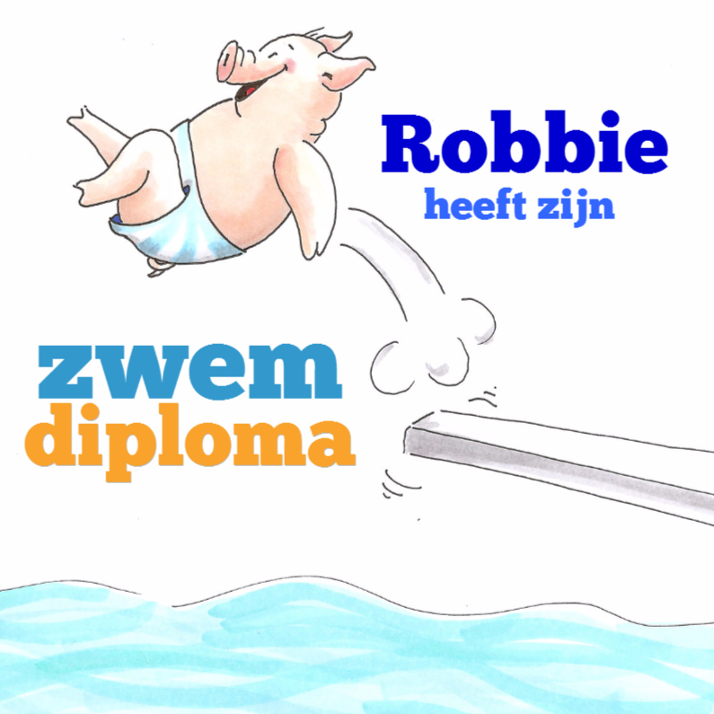 Geslaagd kaarten - Diploma zwemmen jongen