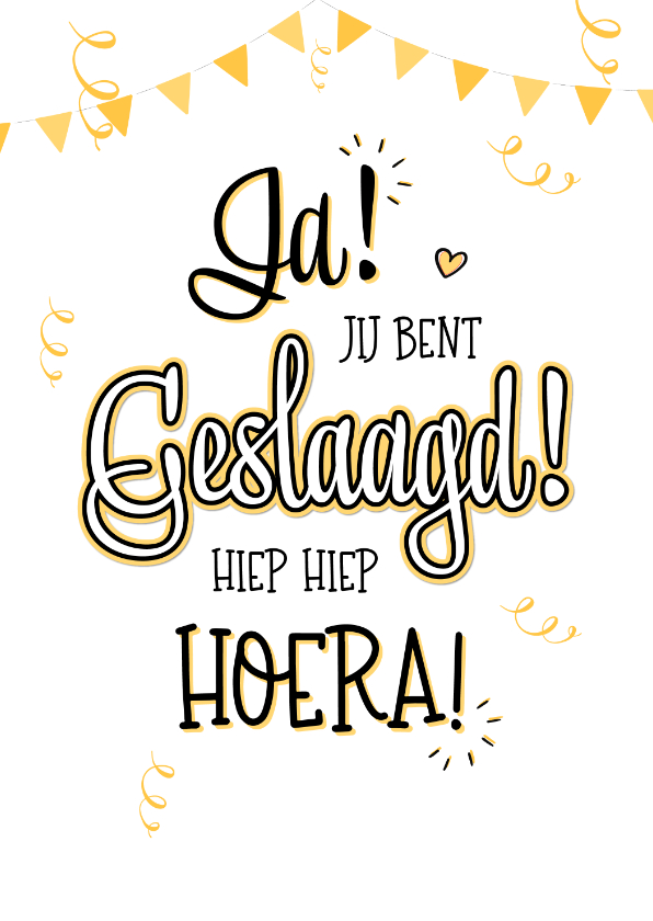 Geslaagd kaarten - Eigentijdse geslaagd kaart feestelijk met trendy typografie