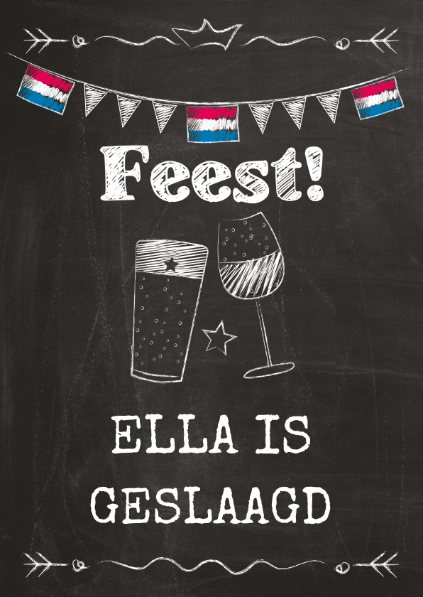 Geslaagd kaarten - Feest eigen naam geslaagd