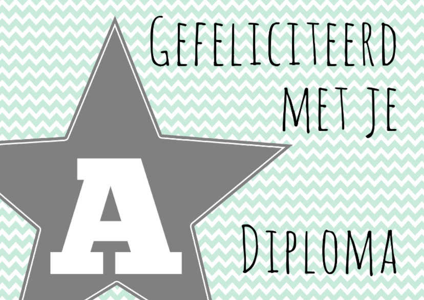 Felicitatie A-diploma Ster - WW - Geslaagd kaarten Geslaagd kaarten - Felicitatie A-diploma Ster - WW