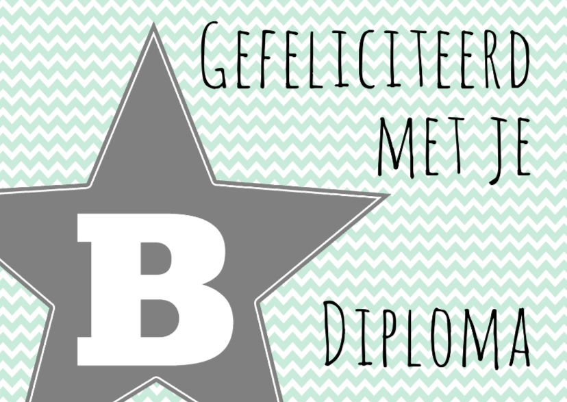 Felicitatie B-diploma Ster - WW - Geslaagd kaarten Geslaagd kaarten - Felicitatie B-diploma Ster - WW