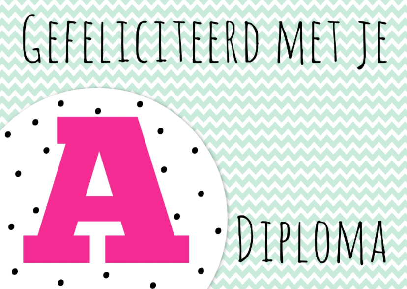 Felicitatiekaartje A-diploma -WW - Geslaagd kaarten Geslaagd kaarten - Felicitatiekaartje A-diploma -WW