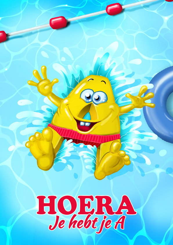 Felicitatiekaartje hoera je hebt je A - Geslaagd kaarten Geslaagd kaarten - Felicitatiekaartje hoera je hebt je A