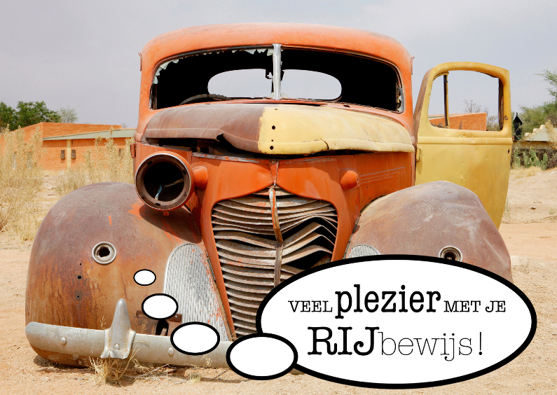 Gefeliciteerd Rijbewijs Autowrak - OT - Geslaagd kaarten Geslaagd kaarten - Gefeliciteerd Rijbewijs Autowrak - OT