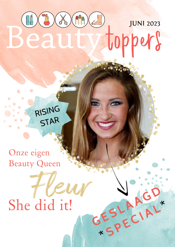 Geslaagd Cover beauty opleiding - Geslaagd kaarten Geslaagd kaarten - Geslaagd Cover beauty opleiding