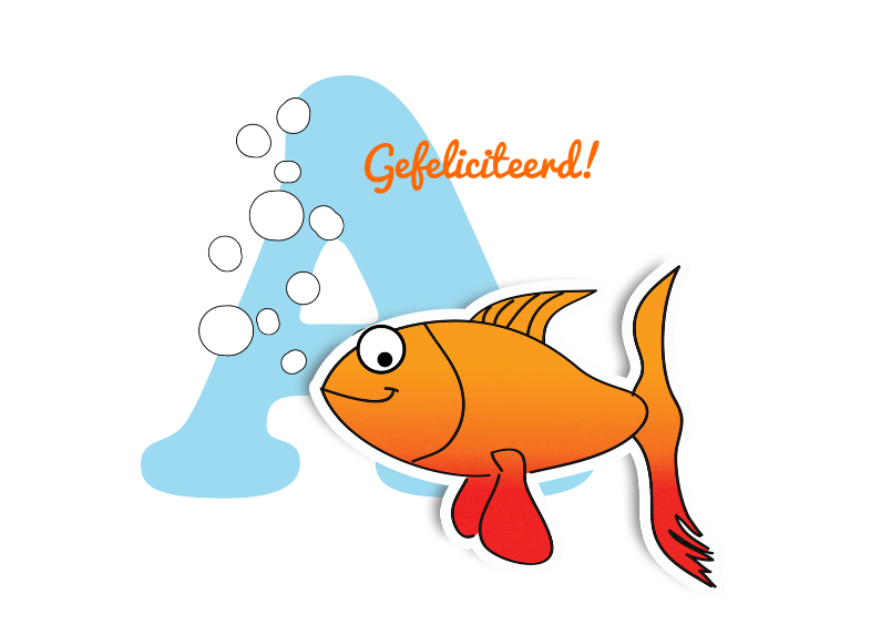 Geslaagd Kaart Bubble Fish - Geslaagd kaarten Geslaagd kaarten - Geslaagd Kaart Bubble Fish