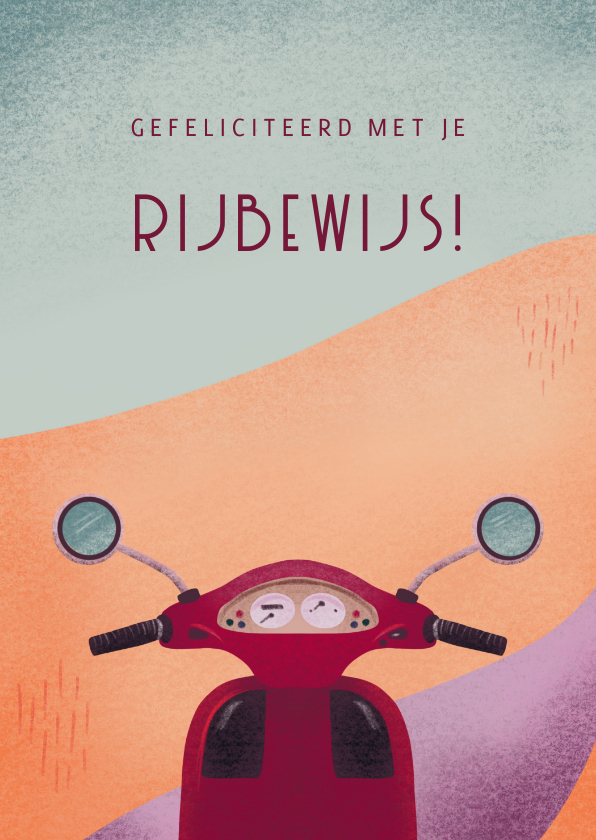 Geslaagd kaarten - Geslaagd kaart felicitatie voor scooter rijbewijs 